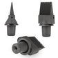 Wide tooth comb nozzle set: curved comb attachment, plus two small spare nozzles