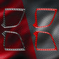 Set of air vent stickers with carbon-fiber texture, red and black accents