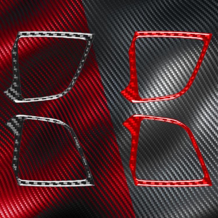 Set of air vent stickers with carbon-fiber texture, red and black accents