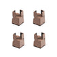 4-pack adjustable furniture heightening clip feet, brown, with top support pads