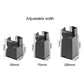 Set of adjustable clip height feet showing three height levels, black