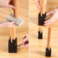 Set of four black clip-on furniture heightening feet pads, for wooden chair legs