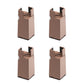 4-pack adjustable furniture heightening clip feet, brown, angled view with base pads