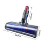 Soft velvet brush vacuum head with blue roller drum and red button, gray nozzle