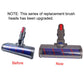 Soft velvet brush vacuum head comparison showing two blue-roller models on gray housings