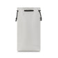Light gray PU storage bag with drawstring sides and top handle for hair dryer accessories.