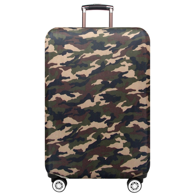 Camouflage rolling suitcase dust cover with handle opening and bottom wheel cutouts