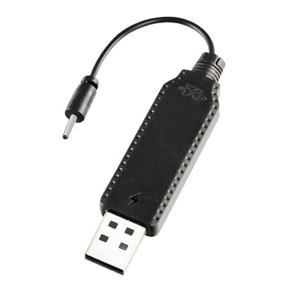 USB charging cable with 2.0 straight plug and black connector housing