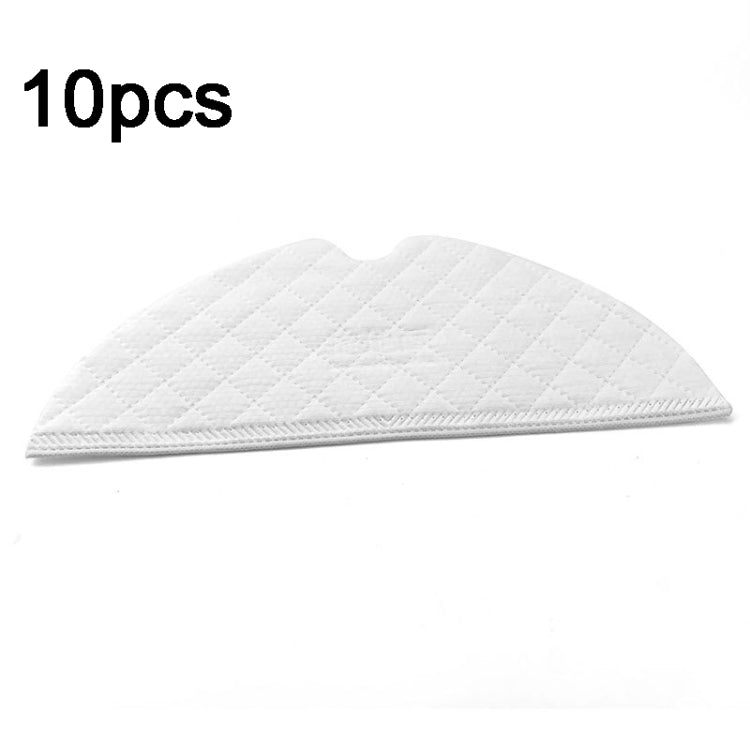 Set of white triangular mop cleaning cloths, quilted, 10-pack