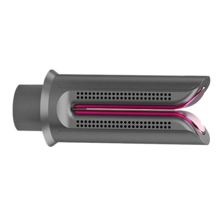 Gray straight nozzle attachment head with pink accents and vent openings