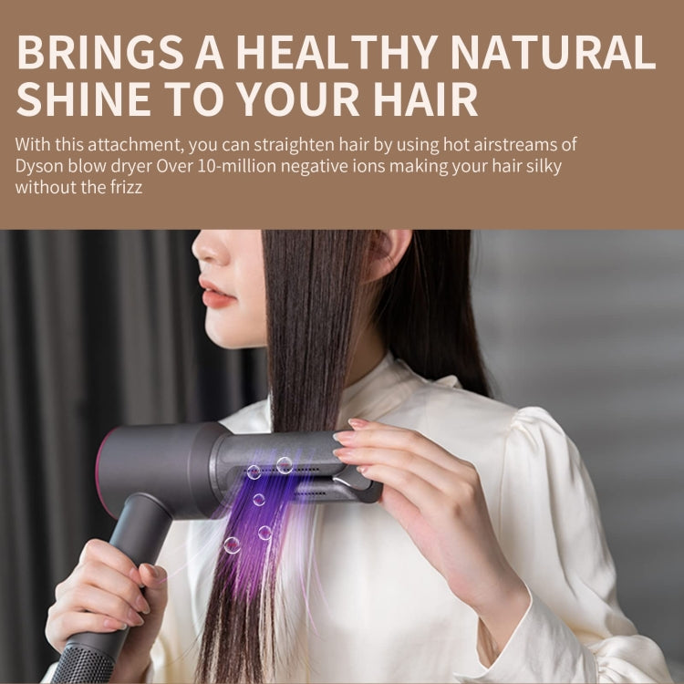 Vented straight nozzle hair dryer attachment smoothing long straight hair