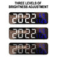 671  Mirror Screen Digital LED Alarm Clock USB Plug-in/Battery Dual-use With Temperature/Humidity Display, 671 (Black Shell White Green), 671 (Black Shell White Red), 671 (Black Shell White Blue)