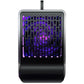 Wall-mounted electric mosquito killer lamp in black and silver housing with purple light