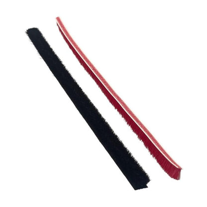 Replacement felt brush strips, soft plush pair in black with red trim