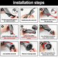 Installation steps diagram for replacing felt strips on a vacuum brush bar