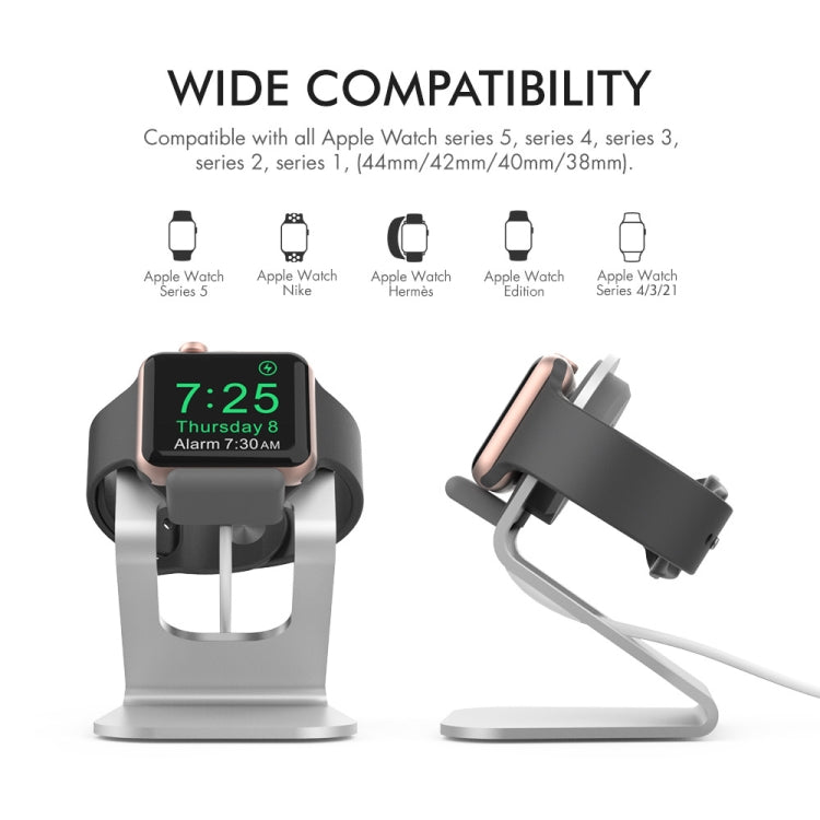Apple Watch stand base set showing silver and black angled cradles