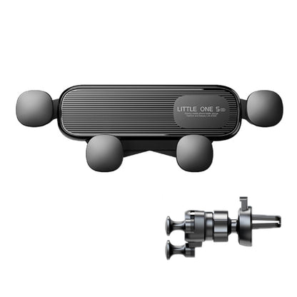 Black gravity air-vent phone holder with rounded clamp feet, eagle beak mouth design