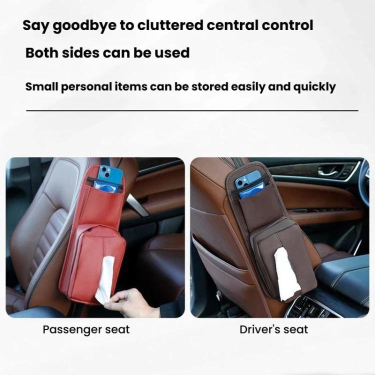 Car Seat Side Storage Pocket Hanging Leather Tissue Holder