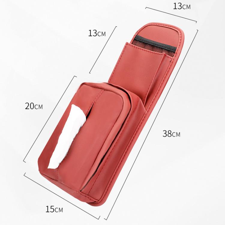 Car Seat Side Storage Pocket Hanging Leather Tissue Holder