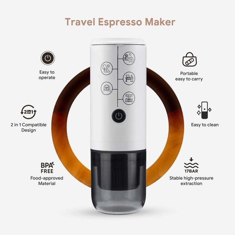 ICafilas ME2410 USB Rechargeable Coffee Maker Portable Outdoor Capsule Coffee Machine