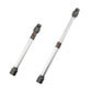 Silver metal telescopic vacuum extension rod with connector end and locking button