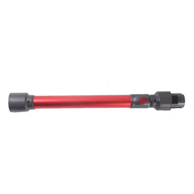 Red telescopic vacuum extension tube with black end caps and central adjustment switch