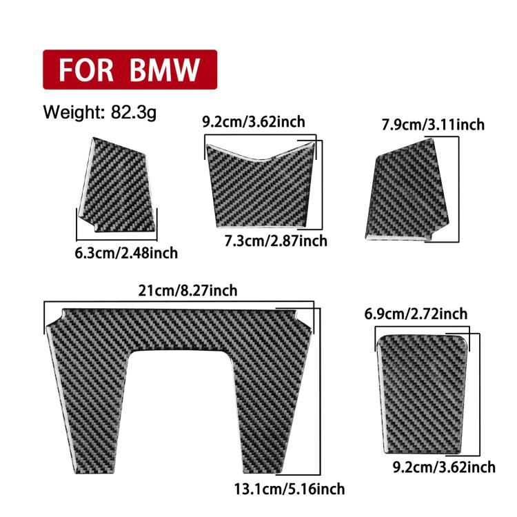 Carbon-fiber fuel tank surround decal pieces with size measurements layout