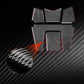 Carbon-fiber fuel tank surround decal set with black texture close-up detail