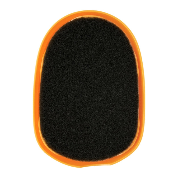 Oval black foam vacuum filter with orange border
