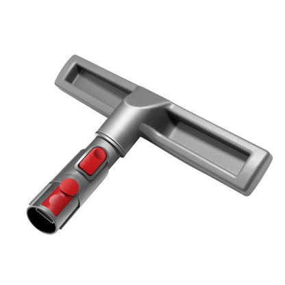 Soft velvet vacuum brush attachment, gray with red release buttons