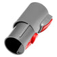 Gray vacuum brush connector with red side latch and black inner opening