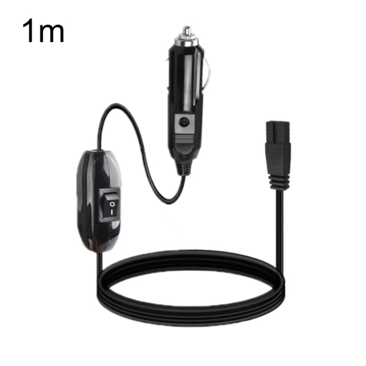 Car refrigerator power cable with cigarette lighter plug, 1m length, built-in switch