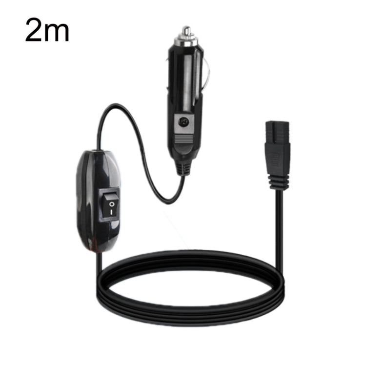 Car refrigerator power cable with cigarette lighter plug, 2m length, built-in switch