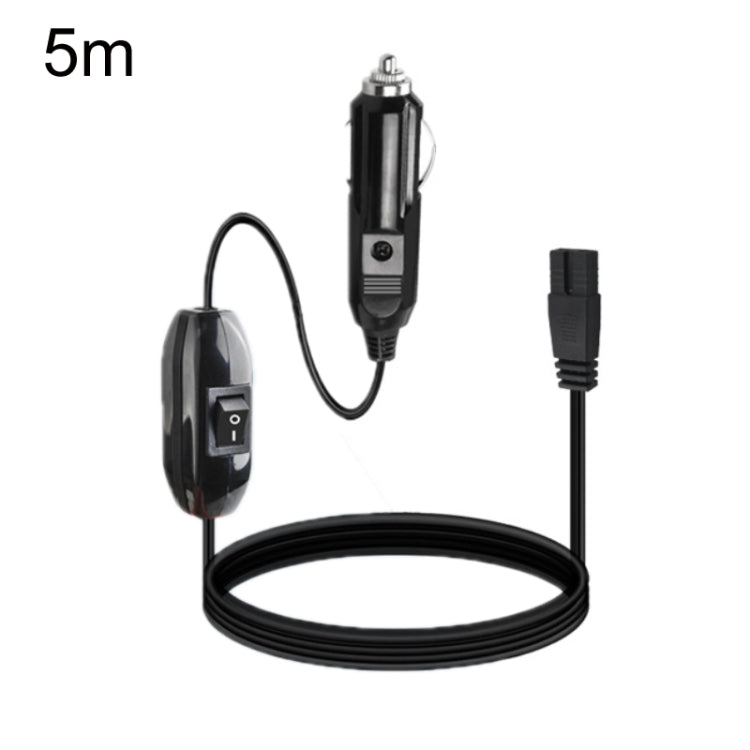Car refrigerator power cable with cigarette lighter plug, 5m length, built-in switch