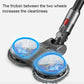 Gray vacuum mopping head with side wheels and blue LED cleaning lights