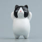 Resin cartoon cat fridge magnet ornament, black-and-white cat design with closed eyes