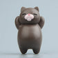 Resin cartoon cat fridge magnet ornament, gray-brown cat with pink nose and rounded ears