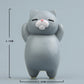 Light gray cartoon cat resin fridge magnet with size markings, standing cat figure.