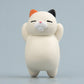 Resin cartoon cat fridge magnet ornament, cream body with orange ear and black ear accents