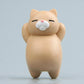 Cream cartoon cat resin fridge magnet, standing figure with pink nose and closed eyes.