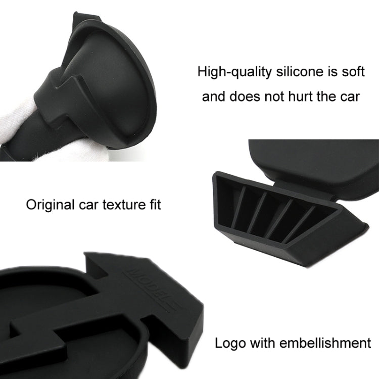 Black silicone charging port cover set with round caps and snap-in base