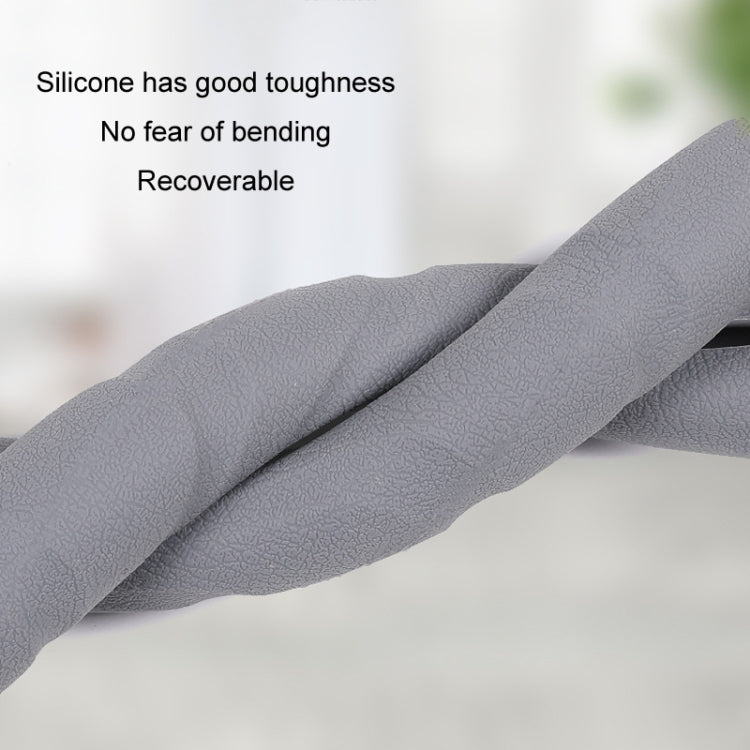 Gray silicone steering wheel cover grip with textured, grain-like surface