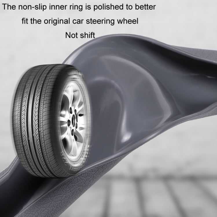 Black steering wheel cover with textured outer ring and non-slip inner fit