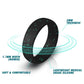Black glitter silicone ring with 5.7mm width and 2mm thickness silhouette