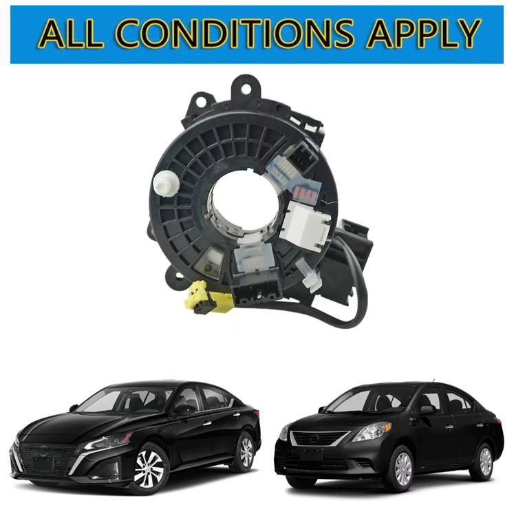 Steering wheel clock spring coil assembly, black housing with connectors