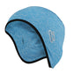 Light blue heather knit winter ear-hat skull cap with cactus logo on front