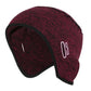 Burgundy red heather knit winter ear-hat skull cap with cactus logo on front