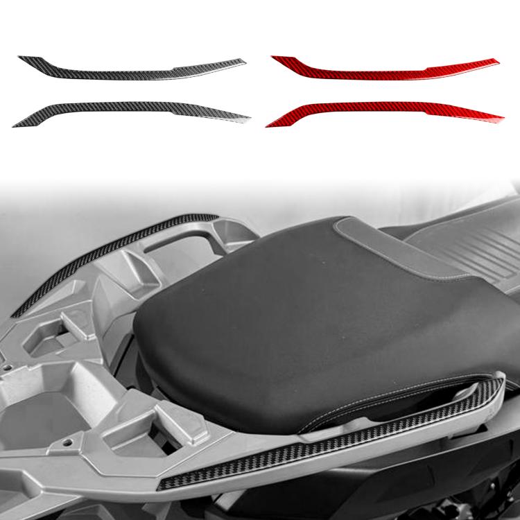 Rear handrail sticker set with black carbon-fiber strips and red accent strips