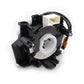Clock spring coil assembly with white center hub and black plastic housing