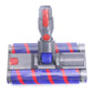 Floor brush head with two blue roller brushes, red indicator buttons, and gray housing